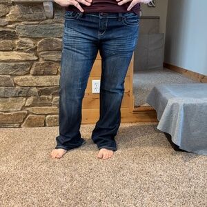 Rock Paper Sexy Jeans Size 32 Dark Denim Boot Leg Low Rise Like New